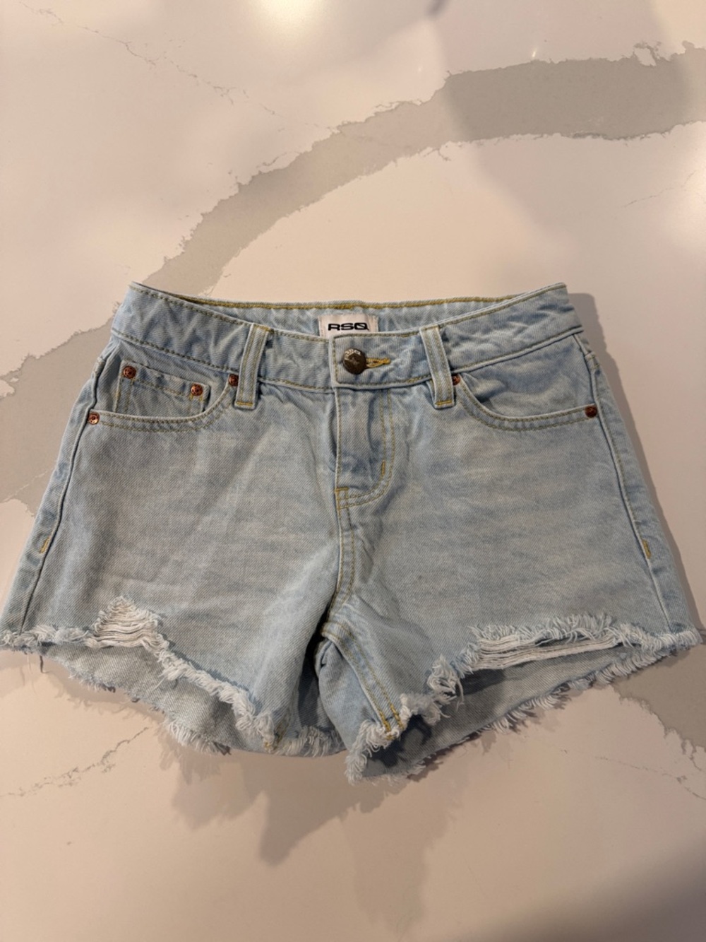RSQ Light Blue Distressed Denim Shorts